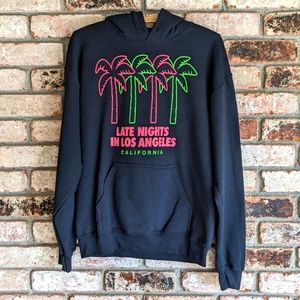 🌴 Popular Poison Los Angeles Black Neon Palm Tree Hoodie M